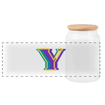 Lettre y multicolore - Boîte à biscuits avec couvercle en bois - blanc - Devant