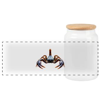 Scorpion claws stinger exoskeleton segment animal - Panorama Keksdose mit Holzdeckel - Weiß - Vorne
