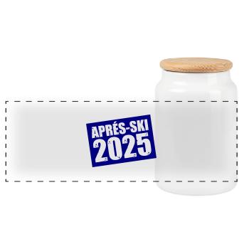 Après-ski 2025 - Panoramic Cookie Jar with Wooden Lid - white - Front