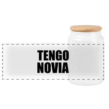 Tengo novia - Boîte à biscuits avec couvercle en bois - blanc - Devant