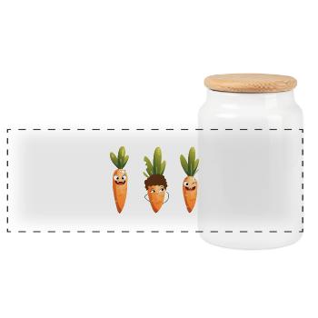 Let´s rock the carrots - Panorama Keksdose mit Holzdeckel - Weiß - Vorne