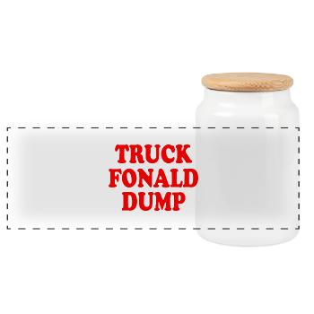 truck fonald dump - Panorama Keksdose mit Holzdeckel - Weiß - Vorne