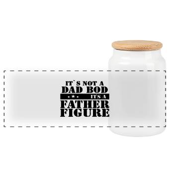 it's not a dad bod its a father figure - Panoramic Cookie Jar with Wooden Lid - white - Front