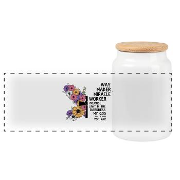 Créateur de chemin - Boîte à biscuits avec couvercle en bois - blanc - Devant