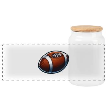 football - Panoramic Cookie Jar with Wooden Lid - white - Front