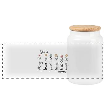Je suis maman - Boîte à biscuits avec couvercle en bois - blanc - Devant