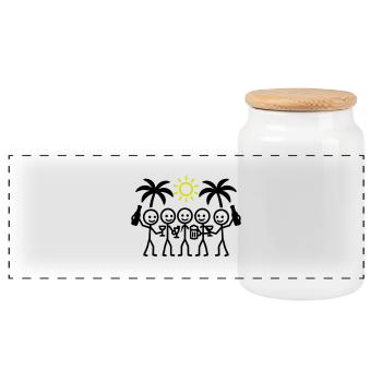 Fête d’équipe des Fêtes - Boîte à biscuits avec couvercle en bois - blanc - Devant