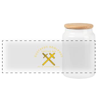 Gustavus Adolphus - Panoramic Cookie Jar with Wooden Lid - white - Front