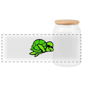 Tortue d’eau Dabbing Dab Dance Lunettes de soleil - Boîte à biscuits avec couvercle en bois - blanc - Devant