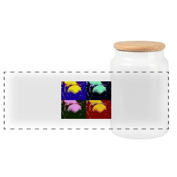Shell - Panoramic Cookie Jar with Wooden Lid - white - Front
