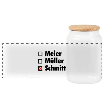 Ankreuzshirt - Panorama Keksdose mit Holzdeckel - Weiß - Vorne