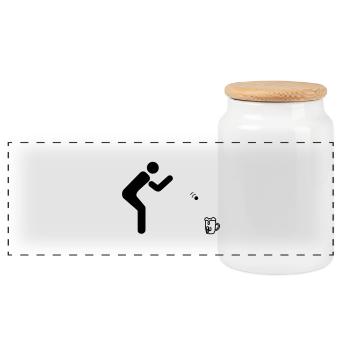 Beerpong #1 - Panorama Keksdose mit Holzdeckel - Weiß - Vorne
