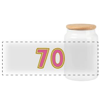 70. 70 ANS. 70e ANNIVERSAIRE. ANNIVERSAIRE 70 ANS. - Boîte à biscuits avec couvercle en bois - blanc - Devant