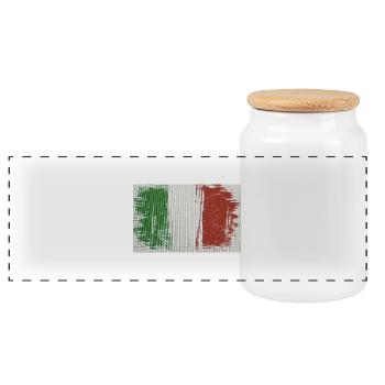 Conception italienne - Boîte à biscuits avec couvercle en bois - blanc - Devant