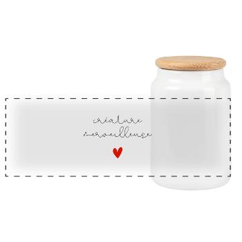 Wonderful Creature - Panoramic Cookie Jar with Wooden Lid - white - Front