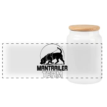 MANTRAILER TEAM Chien Sports Recherche Chien Chien Chien - Boîte à biscuits avec couvercle en bois - blanc - Devant