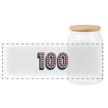 HAPPY BIRTHDAY. HAPPY BIRTHDAY. ANNIVERSARY. - Panoramic Cookie Jar with Wooden Lid - white - Front