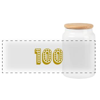 ANNIVERSARY. HAPPY BIRTHDAY. HAPPY BIRTHDAY - Panoramic Cookie Jar with Wooden Lid - white - Front