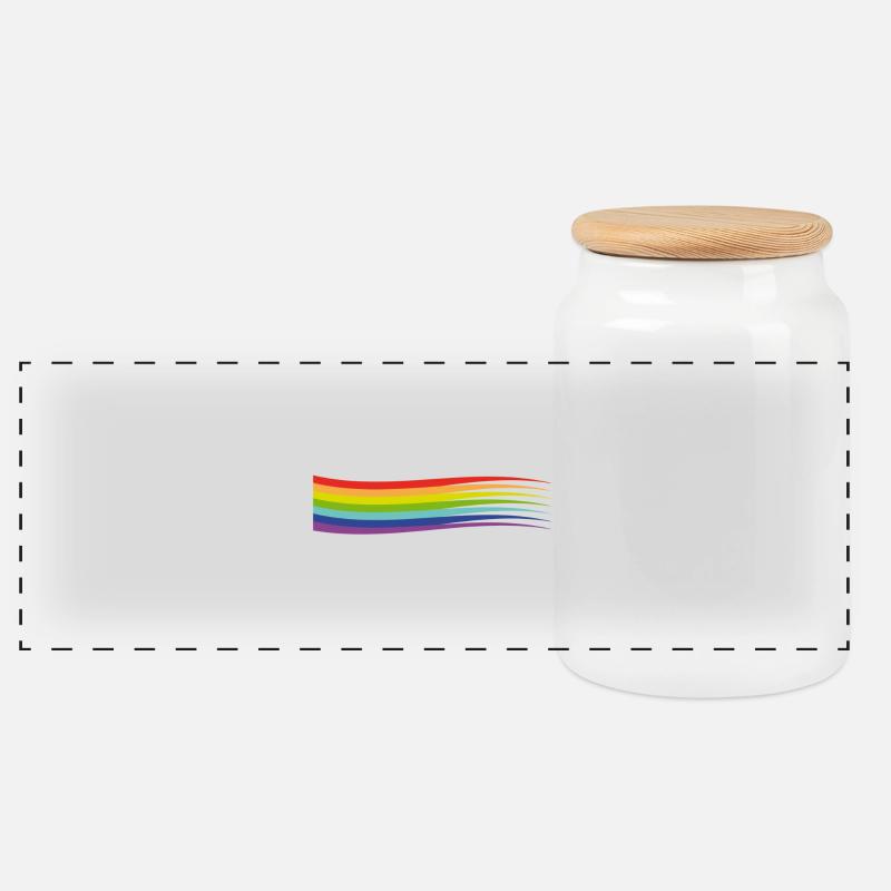 RAINBOW BANNER | Regenbogen-Fahne - Panorama Keksdose mit Holzdeckel - Weiß