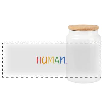 Human-Mensch-Pride - Panorama Keksdose mit Holzdeckel - Weiß - Vorne