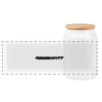 Abstract Color Explosion on Basic T-Shirt - Panoramic Cookie Jar with Wooden Lid - white - Front