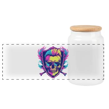 Punk Skeleton Party - Boîte à biscuits avec couvercle en bois - blanc - Devant