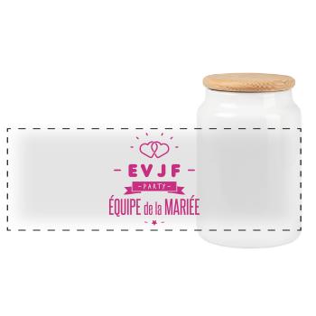 EVJF party - Boîte à biscuits avec couvercle en bois - blanc - Devant