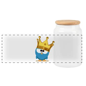 roi Birdie - Boîte à biscuits avec couvercle en bois - blanc - Devant