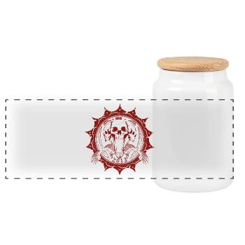 shirt, design, t-shirt - Panoramic Cookie Jar with Wooden Lid - white - Front