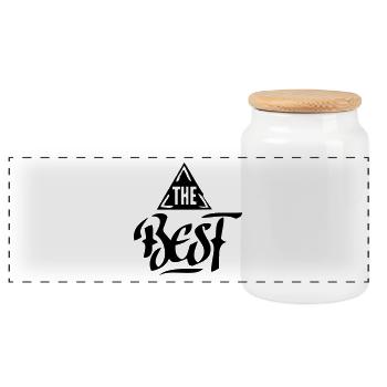 the best - Panorama Keksdose mit Holzdeckel - Weiß - Vorne