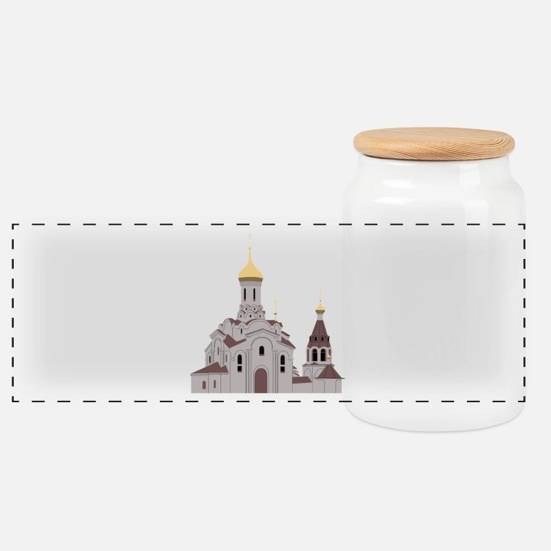 Chiesa ortodossa - Biscottiera con coperchio in legno - bianco