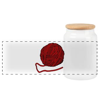 laine - Boîte à biscuits avec couvercle en bois - blanc - Devant