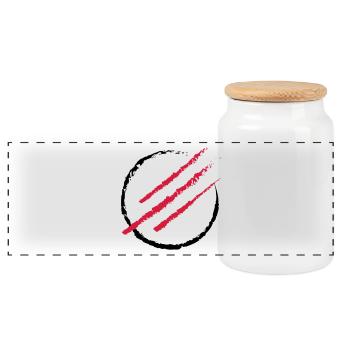 Scratch the Circle - Panoramic Cookie Jar with Wooden Lid - white - Front