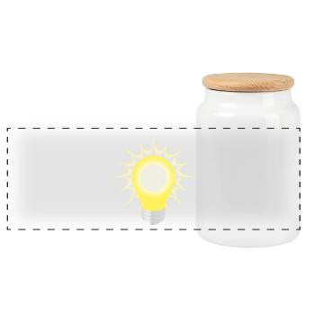 light bulb - Panoramic Cookie Jar with Wooden Lid - white - Front