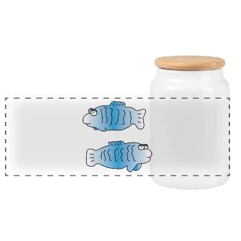 Fische | Fisch | Sternzeichen | Angeln | Angler - Panorama Keksdose mit Holzdeckel - Weiß - Vorne