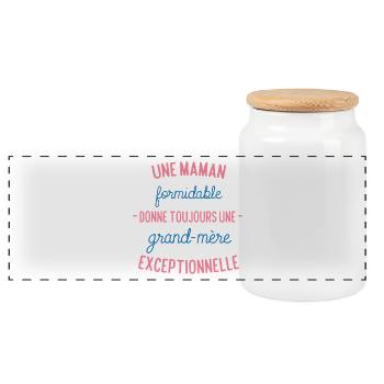 maman formidable grand mère exceptionnelle - Boîte à biscuits avec couvercle en bois - blanc - Devant