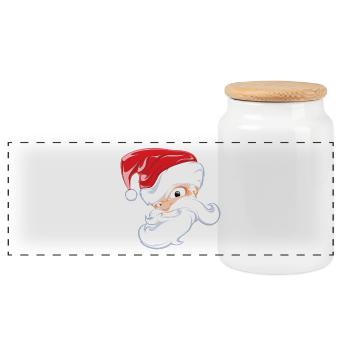weihnachten weihnachtsmann christmas santa claus w - Panorama Keksdose mit Holzdeckel - Weiß - Vorne