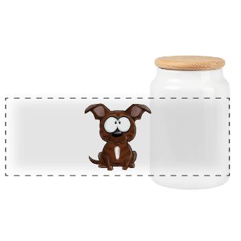 Je Suis Staffie Bringé Blanc - Boîte à biscuits avec couvercle en bois - blanc - Devant