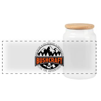 Bushcraft - Vivez l'aventure Cadeau Bushcrafter - Boîte à biscuits avec couvercle en bois - blanc - Devant