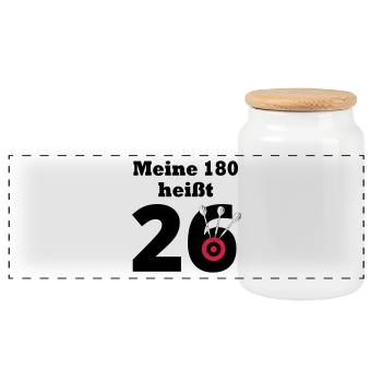Meine180 heißt 26 - Panorama Keksdose mit Holzdeckel - Weiß - Vorne