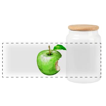 Apfel,Kunst,Obst - Panorama Keksdose mit Holzdeckel - Weiß - Vorne