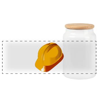 cadeau casque de construction Casque de chantier - Boîte à biscuits avec couvercle en bois - blanc - Devant