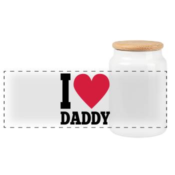 I love daddy - Panoramic Cookie Jar with Wooden Lid - white - Front