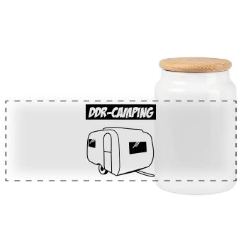 DDR Camping QEK Junior - Panoramic Cookie Jar with Wooden Lid - white - Front
