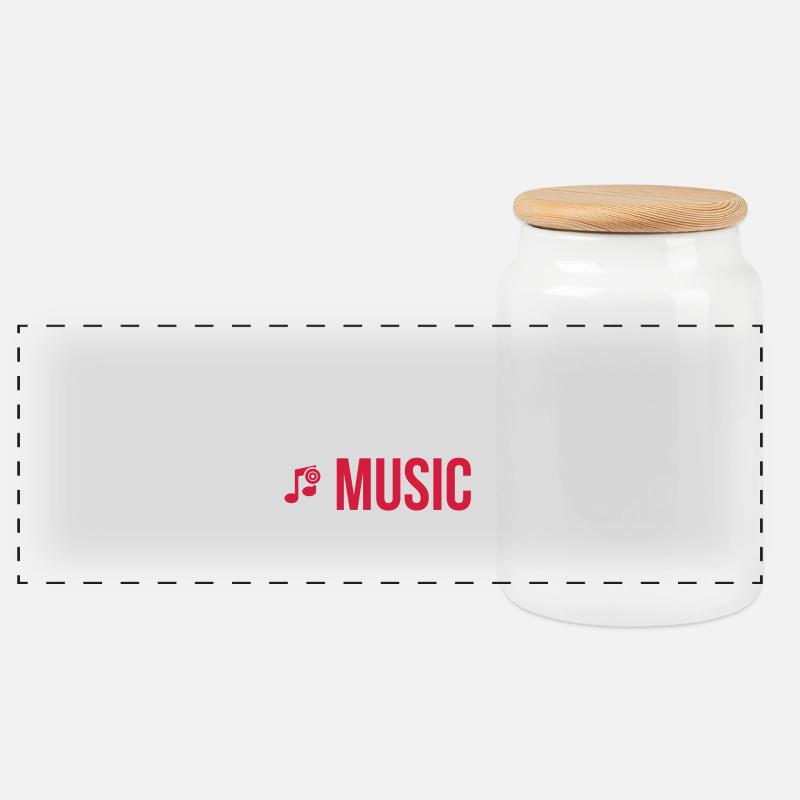 Eat Sleep Music Repeat - Panorama Keksdose mit Holzdeckel - Weiß