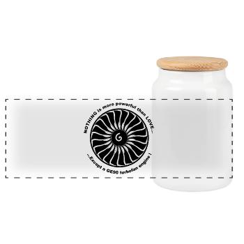 NOTHING is more powerful than LOVE Except a GE90 - Boîte à biscuits avec couvercle en bois - blanc - Devant