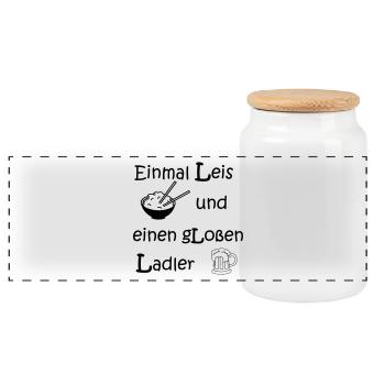 Reis Radler Bier Chinese Restaurant Geschenk - Panorama Keksdose mit Holzdeckel - Weiß - Vorne