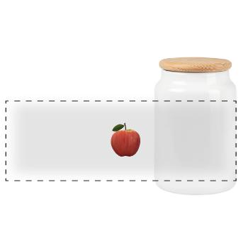 Apple - Panoramic Cookie Jar with Wooden Lid - white - Front