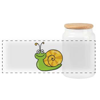 slug - Panoramic Cookie Jar with Wooden Lid - white - Front