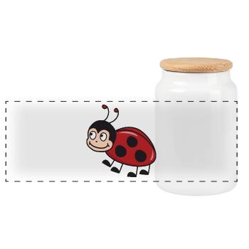 Chance de coccinelle - Boîte à biscuits avec couvercle en bois - blanc - Devant